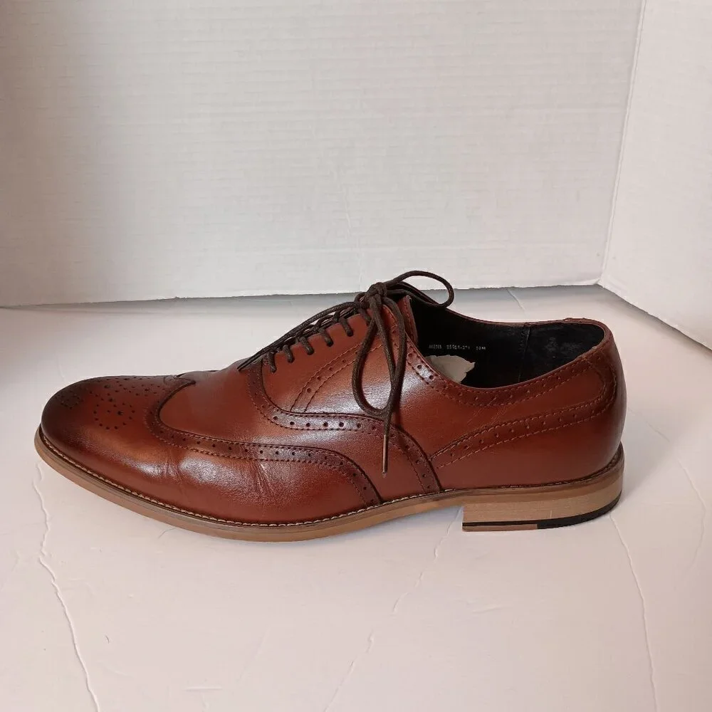Stacy Adams 25064 Men's Dunbar-Wingtip Oxford, Cognac Size 10